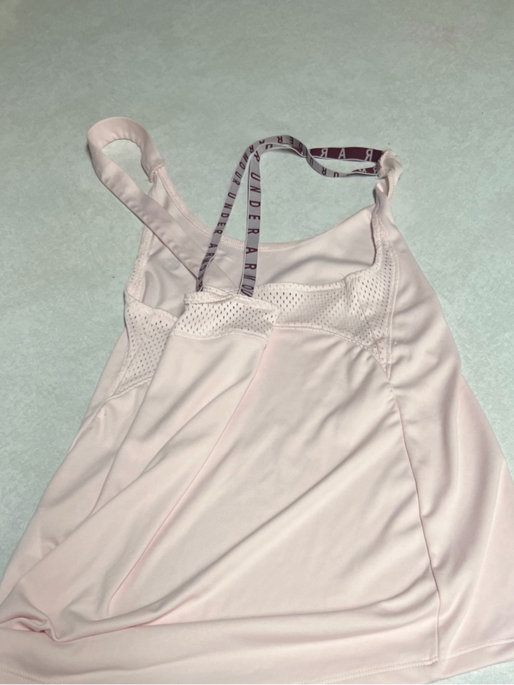 Under Armour Pale Pink Built-In Shelf Bra Tank with Branded Straps